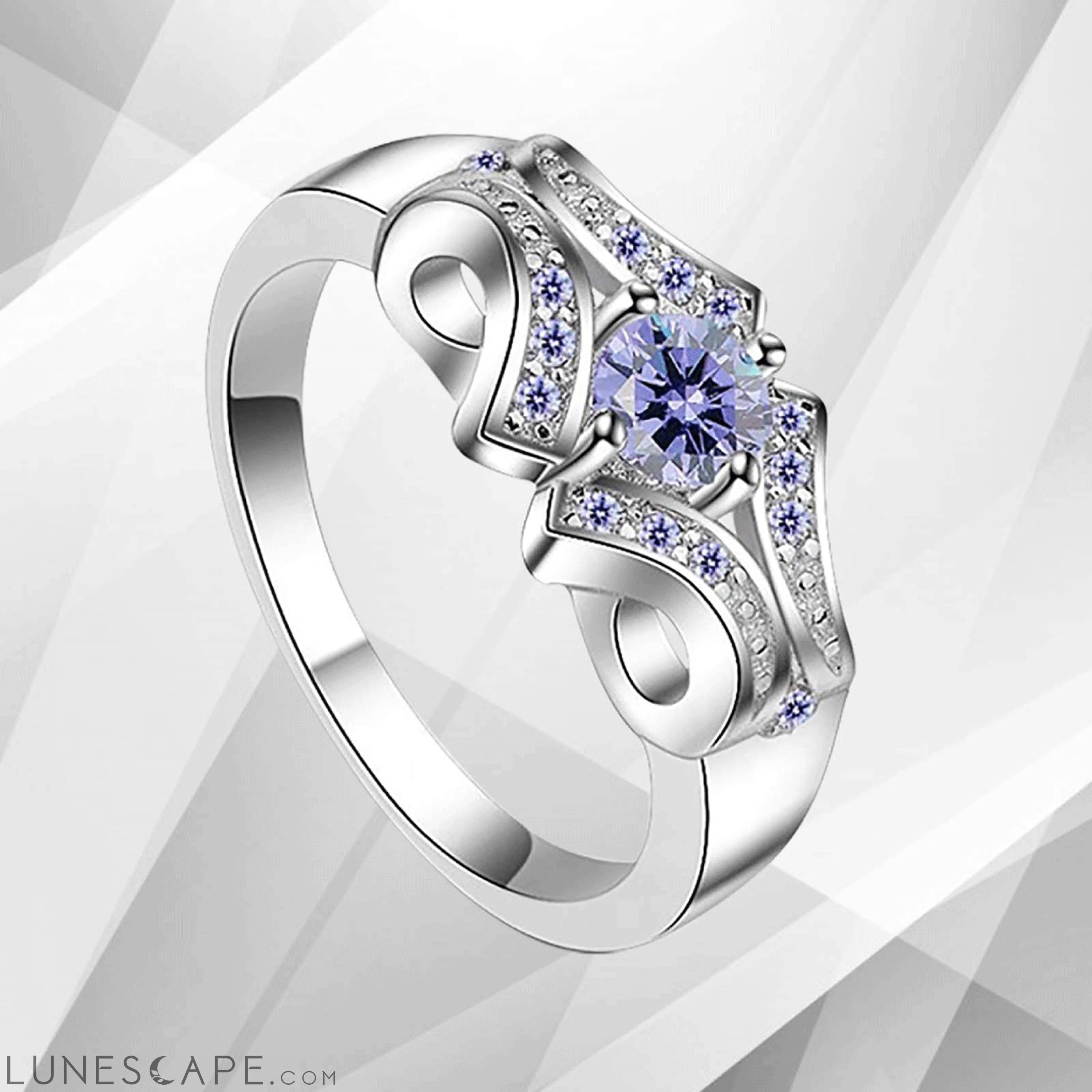 1.68Ct Round Cut CZ Diamond Bridal Engagement Promise Ring 18Ct White LUNESCAPE