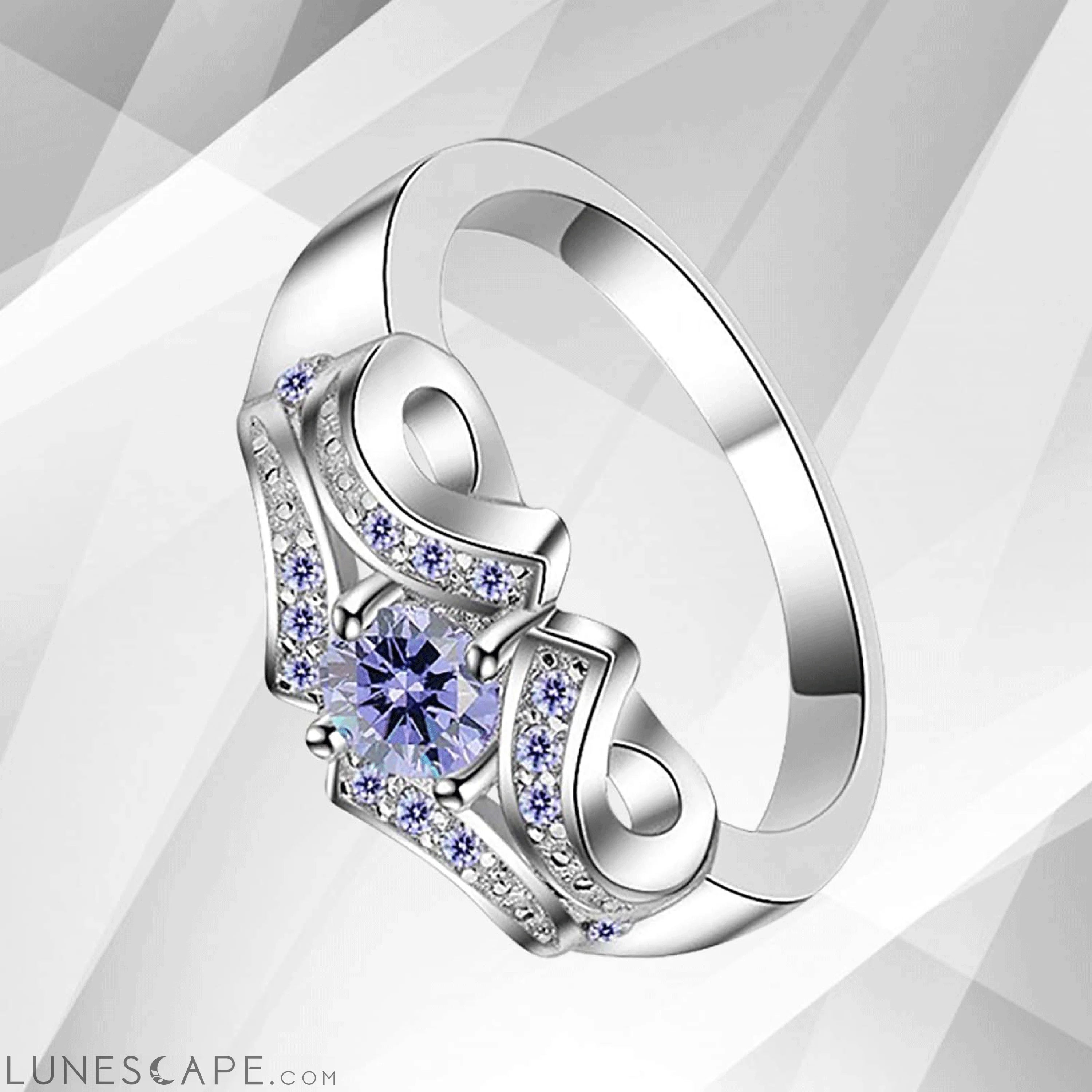 1.68Ct Round Cut CZ Diamond Bridal Engagement Promise Ring 18Ct White LUNESCAPE