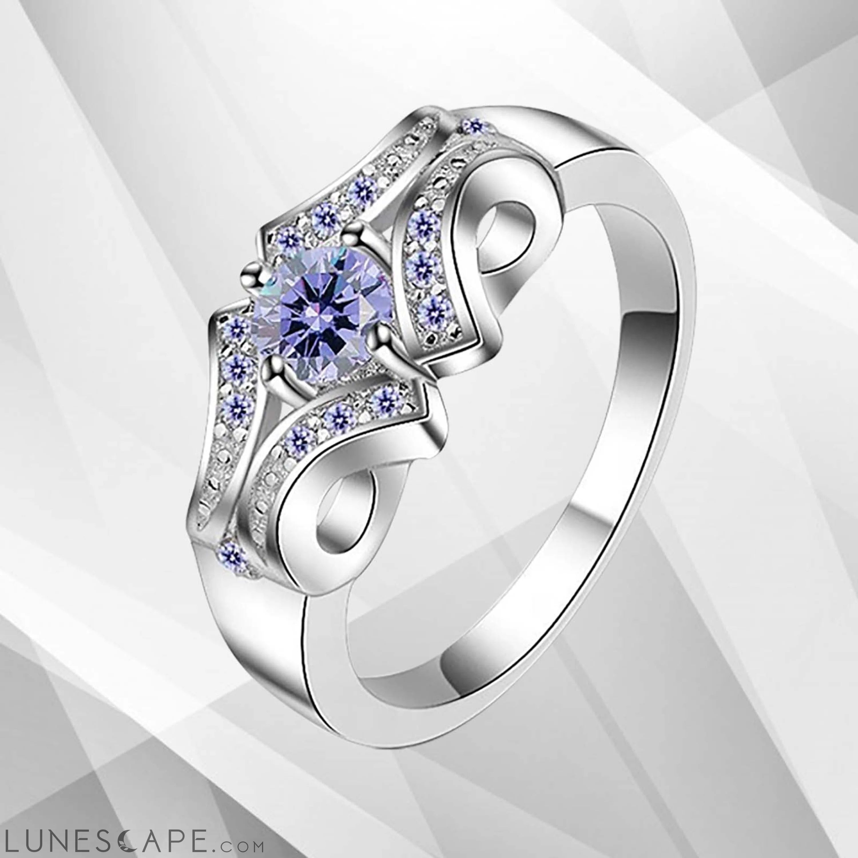 1.68Ct Round Cut CZ Diamond Bridal Engagement Promise Ring 18Ct White LUNESCAPE
