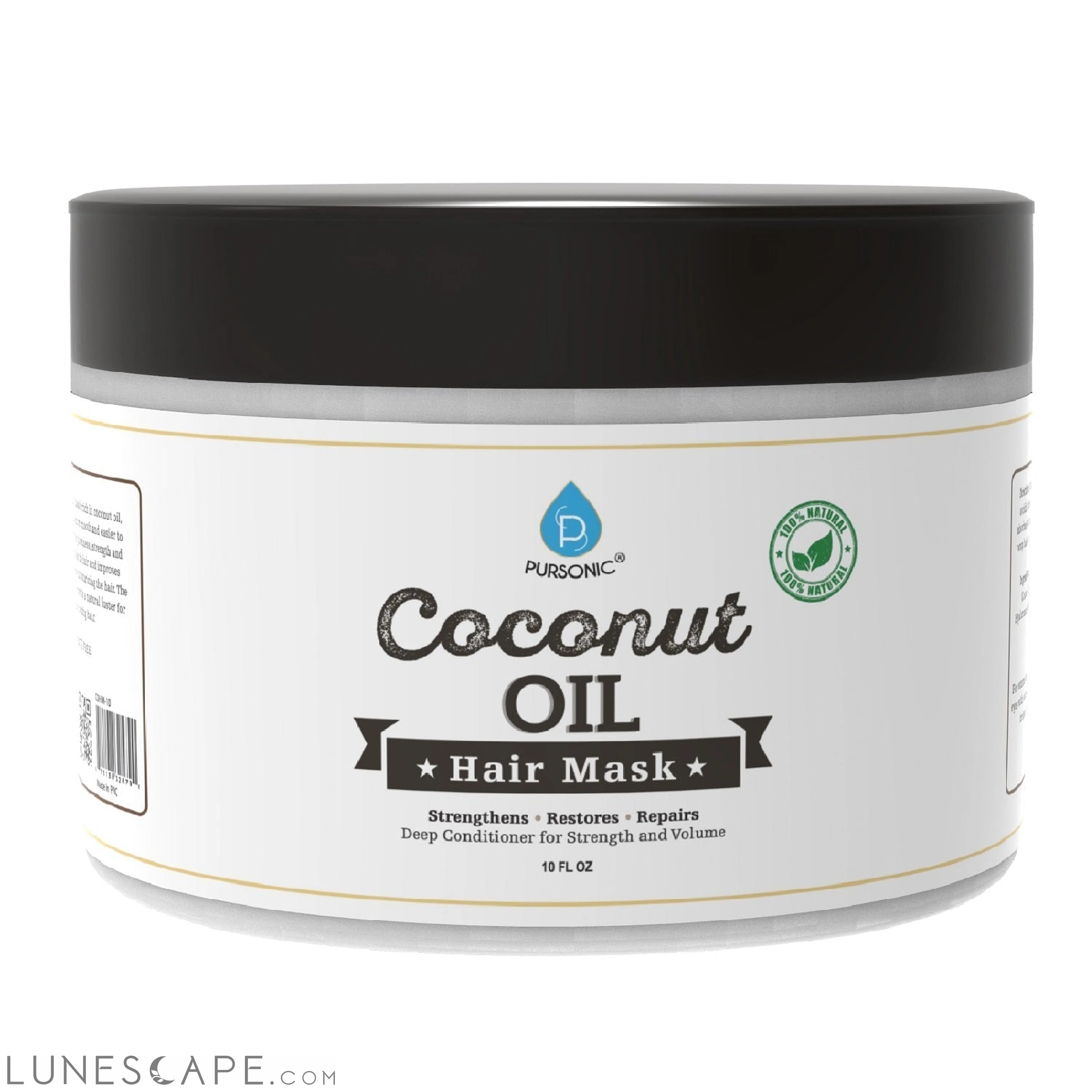 100% Natural Coconut Oil Hair Mask 10 Oz LUNESCAPE