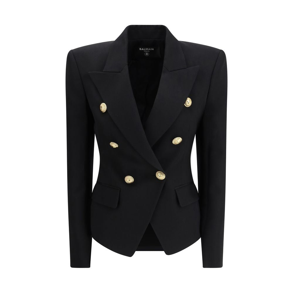 Balmain Black Wool Oves Aries Blazer