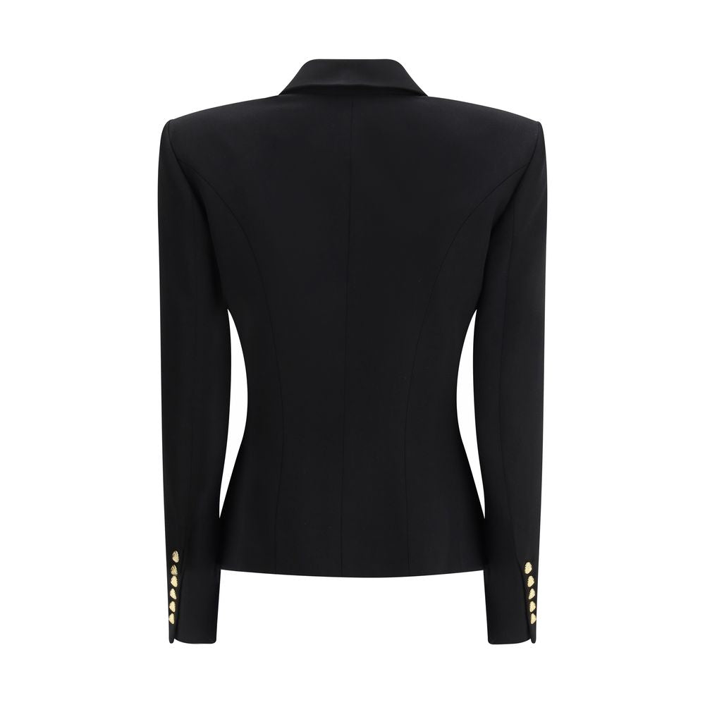 Balmain Black Wool Oves Aries Blazer