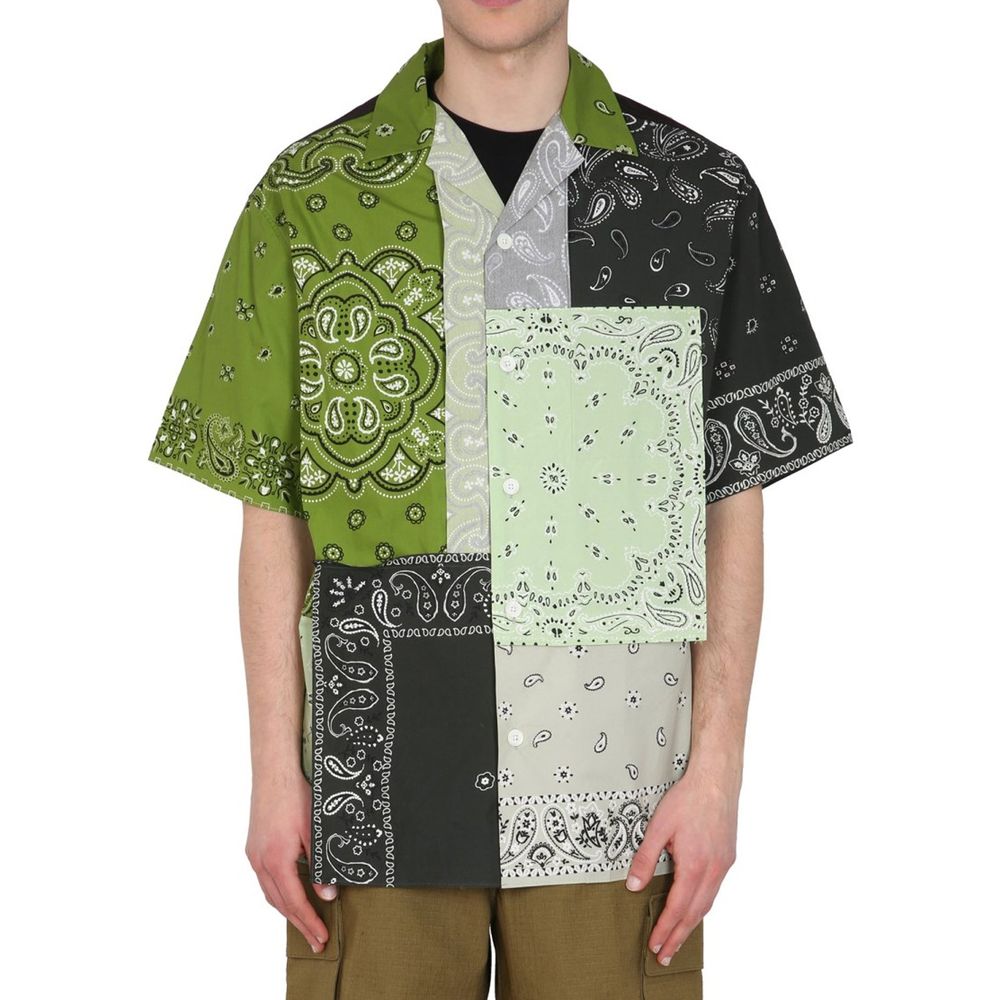 Kenzo Bicolor Cotton Short Sleeve Shirt