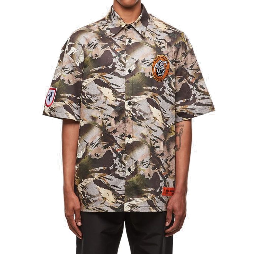 Heron Preston Bicolor Cotton Short Sleeve Shirt