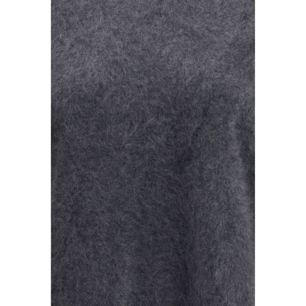 Lisa Yang Grey Cashmere Short Sleeve Sweater