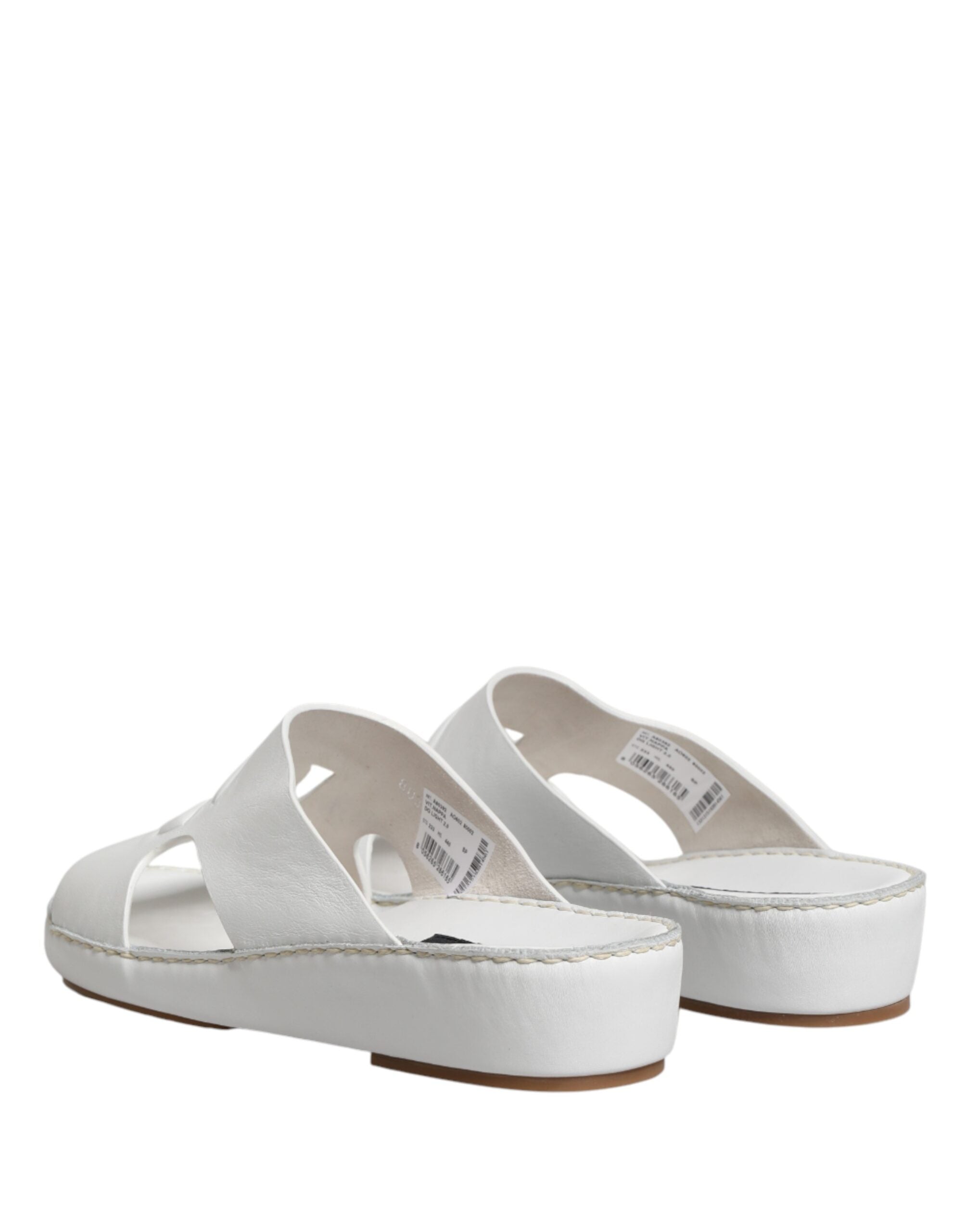 Dolce & Gabbana White DG Cutout Slides