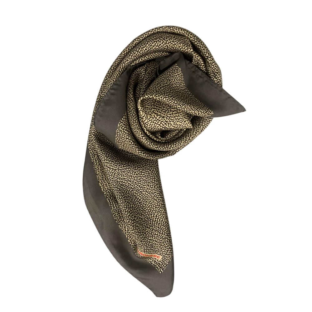 Borbonese Grey Silk Women Scarf LUNESCAPE