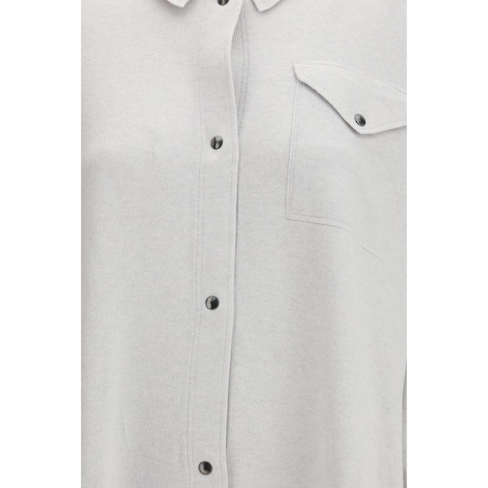 Fabiana Filippi Gray Wool Dress Shirt