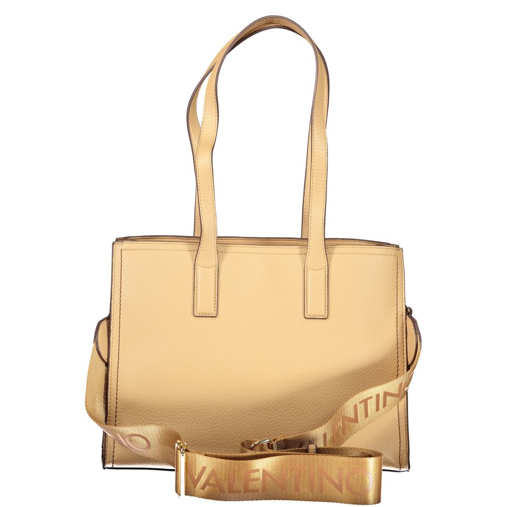 Mario Valentino Beige Polyurethane Women's Bag with Shoulder Handles