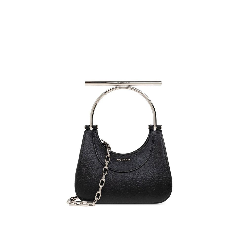Alexander McQueen Black Lamb Leather Handbag LUNESCAPE