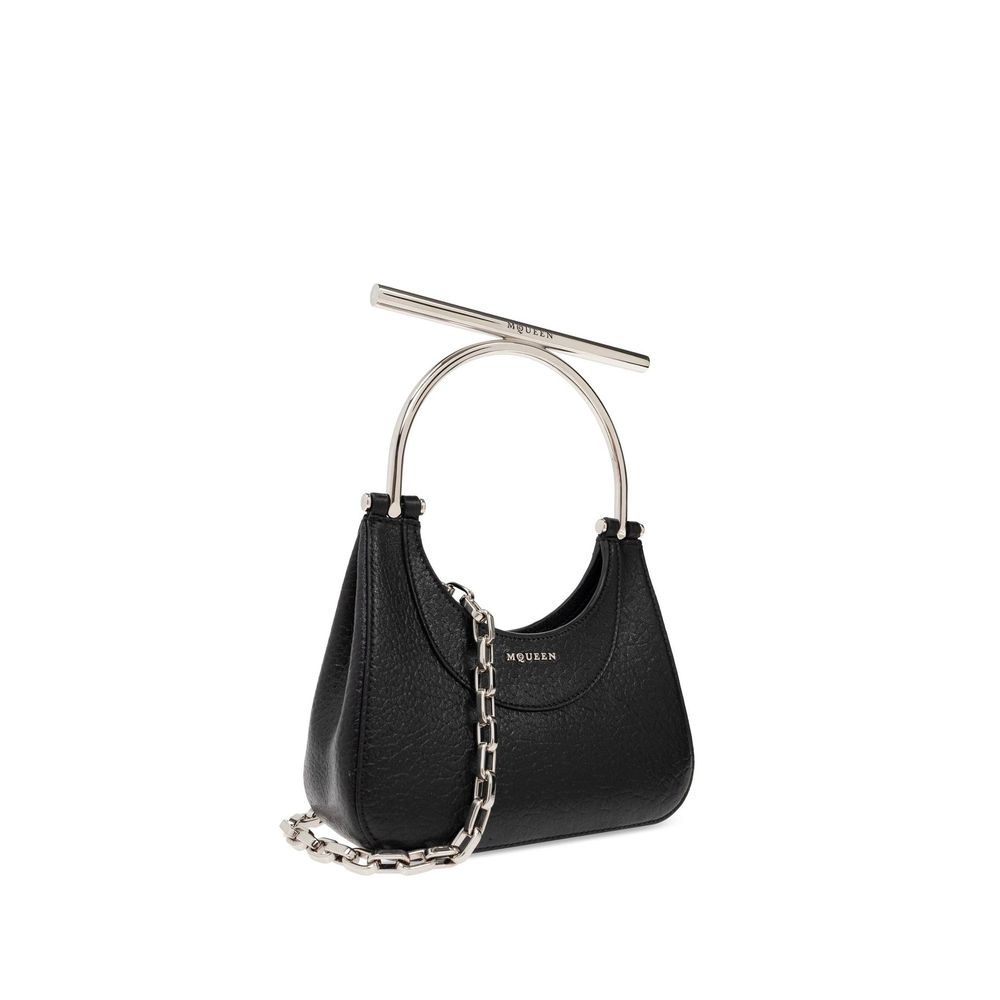 Alexander McQueen Black Lamb Leather Handbag LUNESCAPE