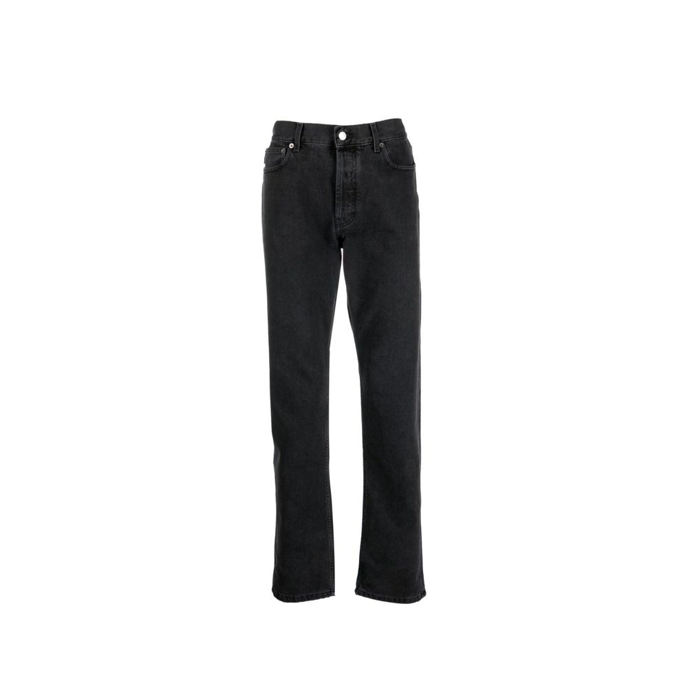 Ambush Black Cotton Straight-Leg Jeans