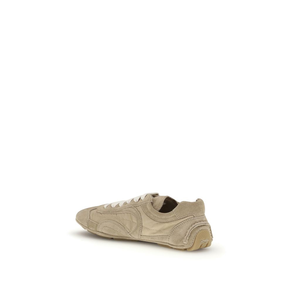 Prada Beige Lamb Ovis Aries Athletic Sneakers