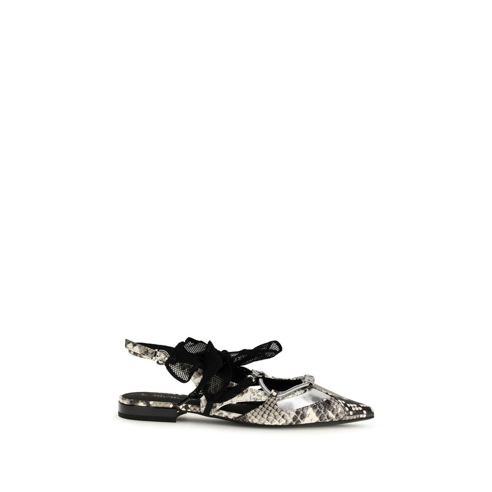 PINKO Multicolor Calf Leather Bos Taurus Ballet Flats LUNESCAPE