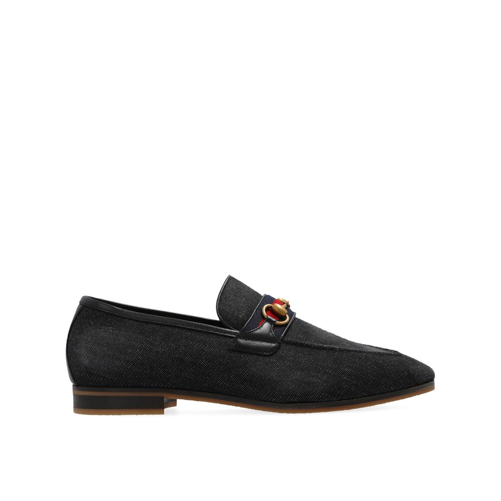 Gucci Black Fabric Slip-On Loafers LUNESCAPE