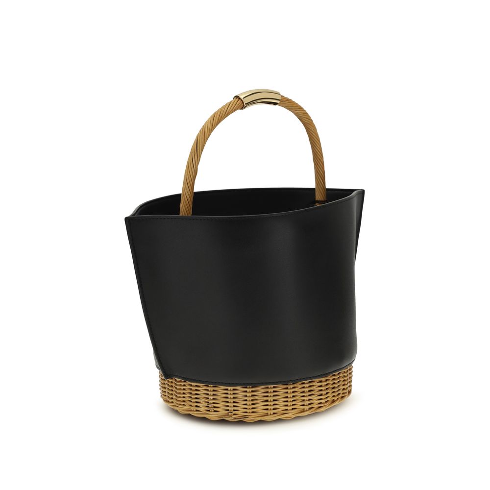 Sacai Black Calf Leather Bos Taurus Shoulder Bag