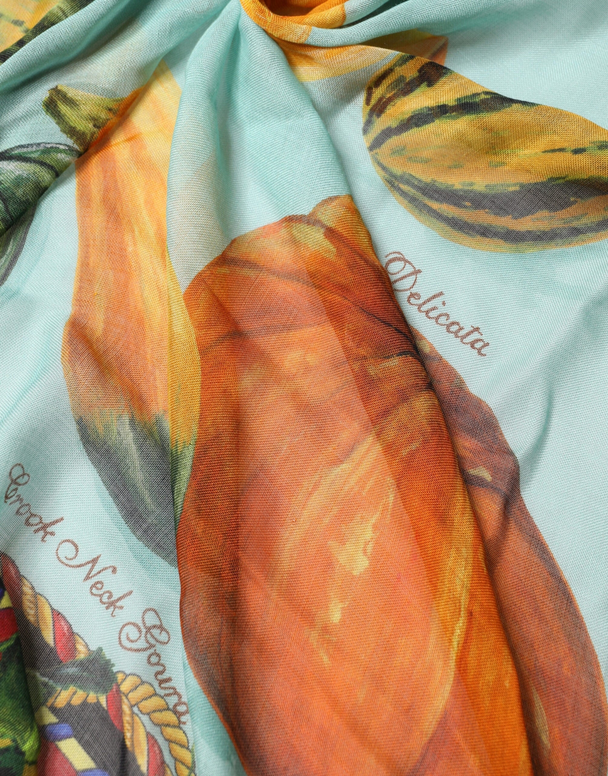 Dolce & Gabbana Multicolor Pumpkin Cashmere Stole 137cm x 133cm Scarf