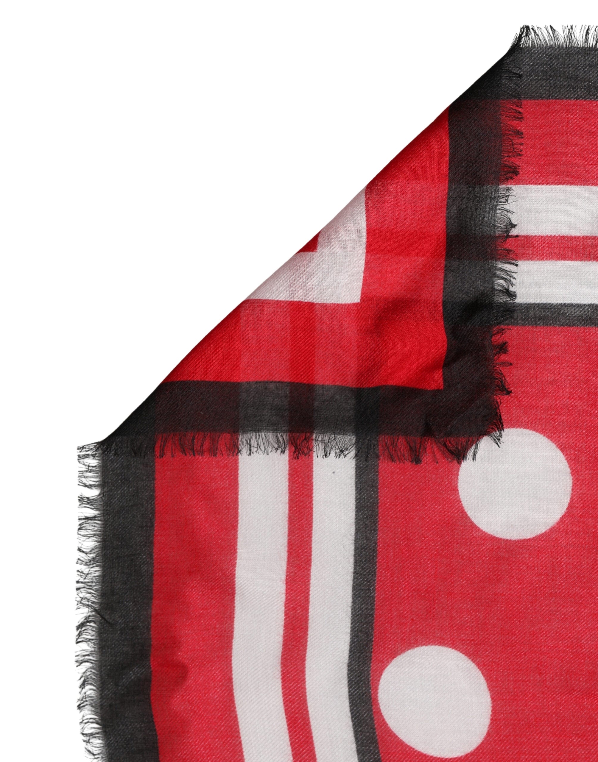Dolce & Gabbana Red Polka Dot Print Square Stole 137cm x 134.5cm Scarf
