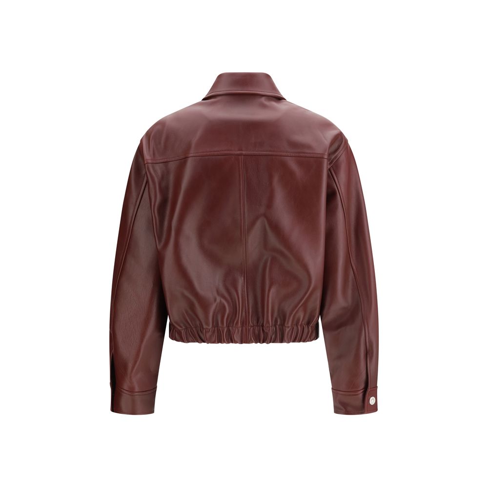 Versace Bordeaux Calf Leather Bos Taurus Leather Jacket
