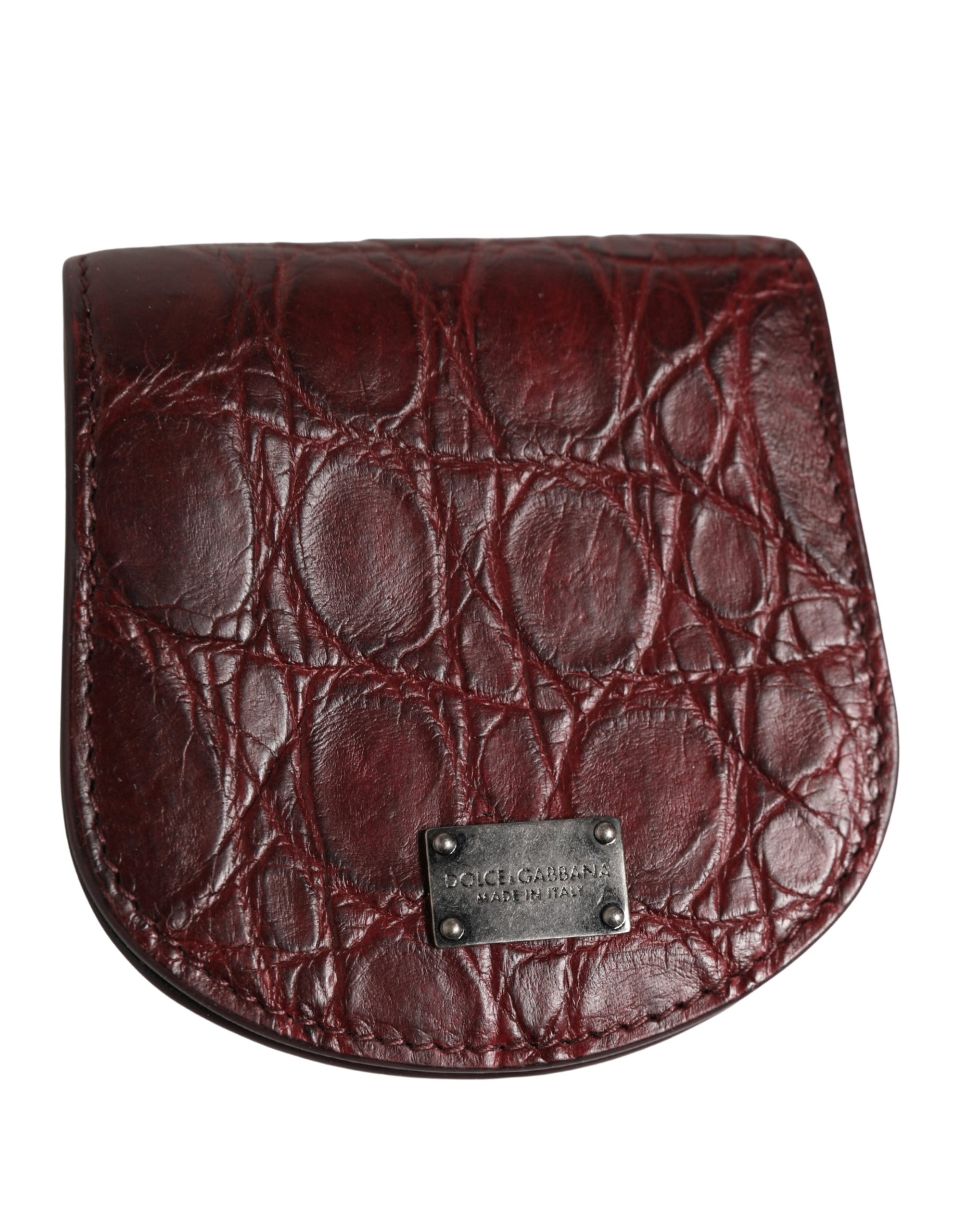 Dolce & Gabbana Burgundy Exotic Skin Condom Case Holder Pocket Wallet