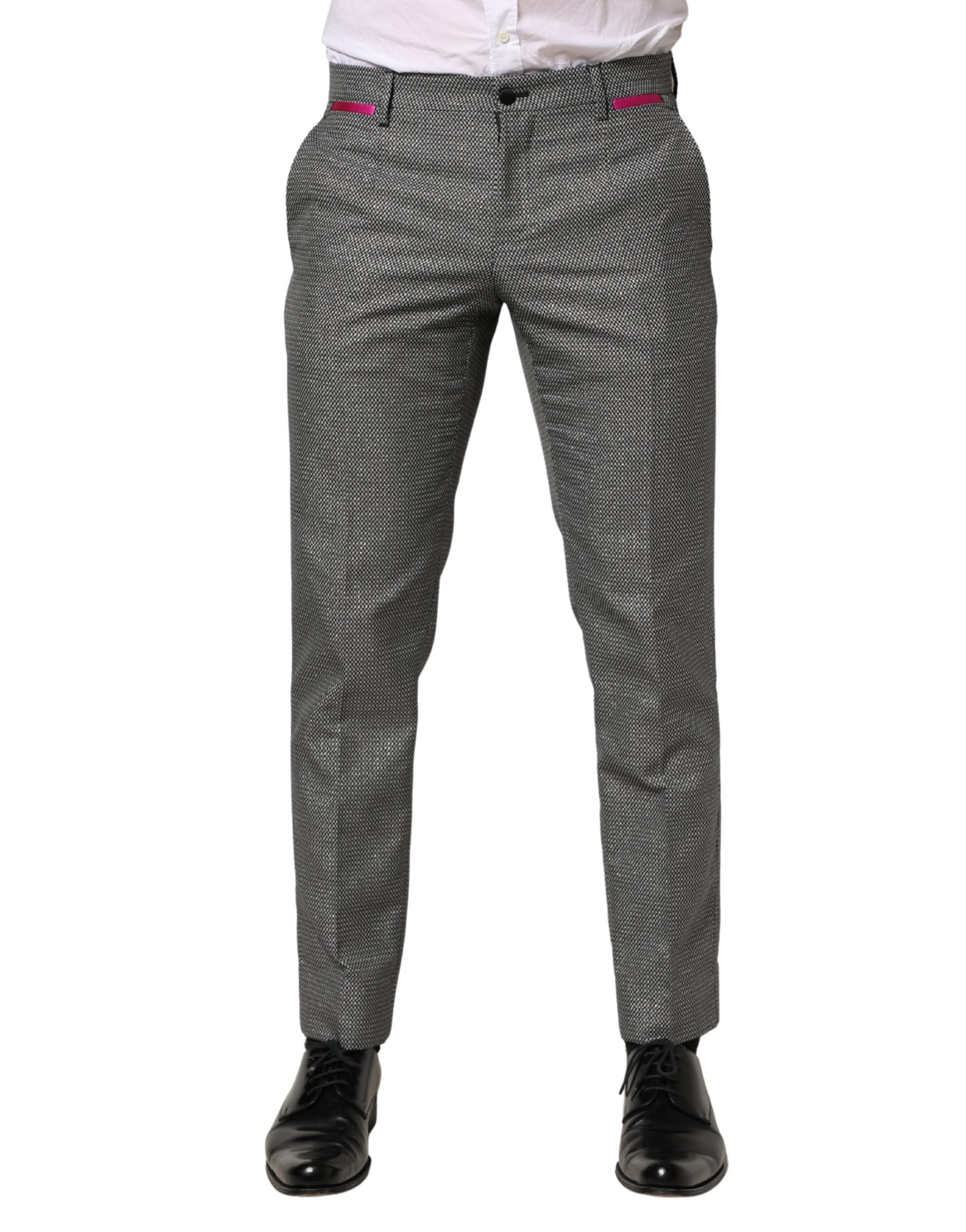 Dolce & Gabbana Gray Viscose Skinny Men Dress Trouser Pants