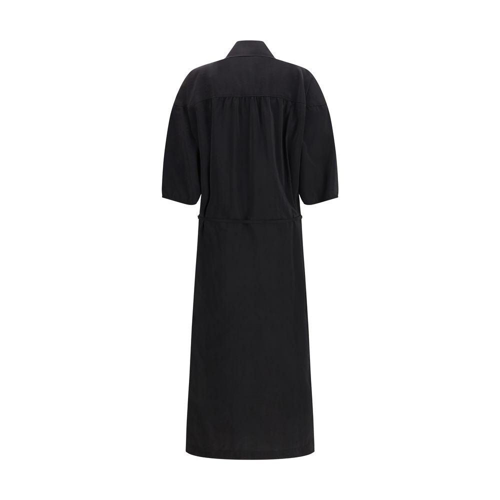 Lemaire Black Silk Casual Dress LUNESCAPE