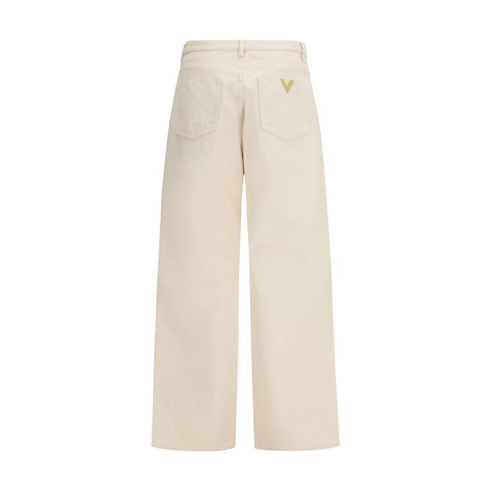 Valentino Garavani Beige Cotton Casual Pants