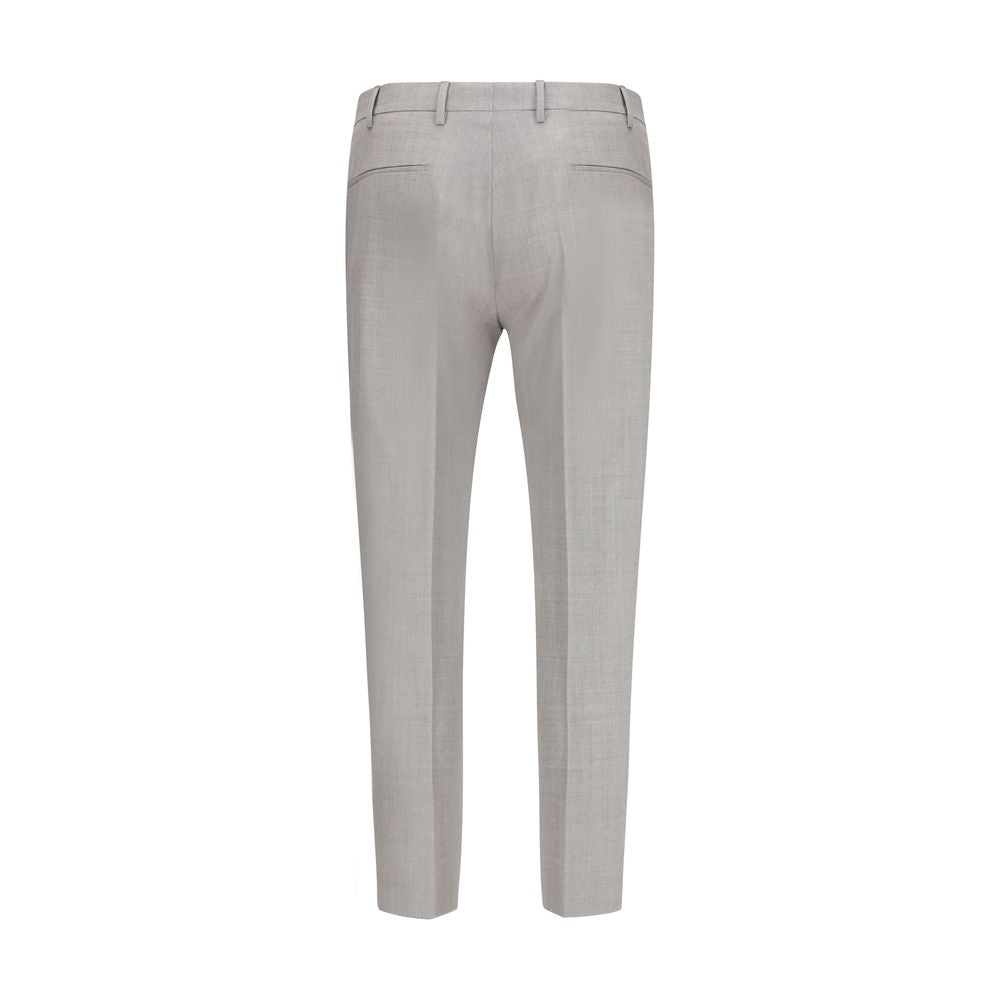 PT Torino Gray Wool Oves Aries Dress Pants
