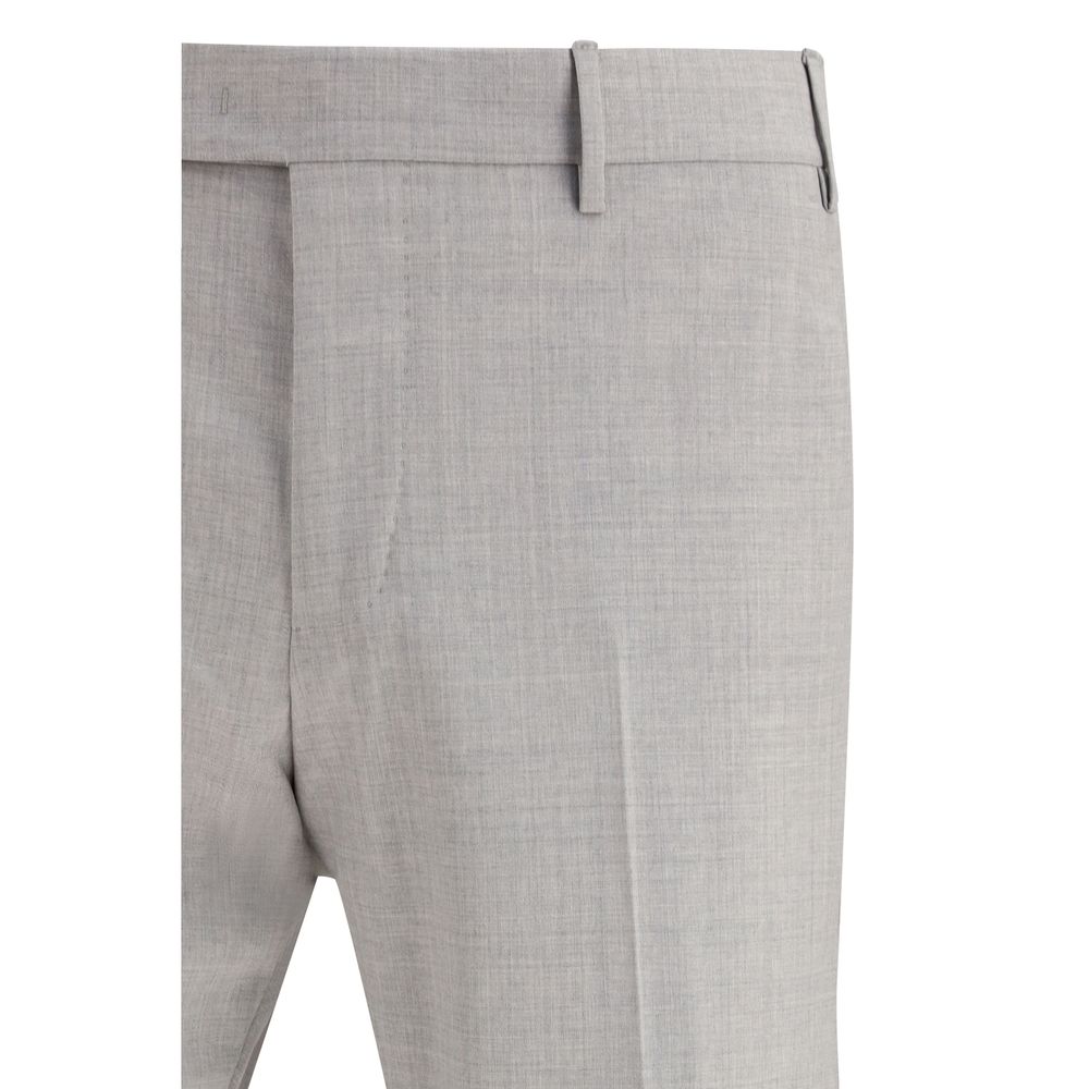 PT Torino Gray Wool Oves Aries Dress Pants