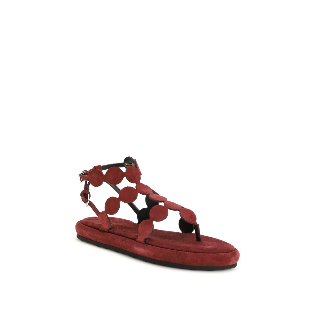 Pierre Hardy Brown Calf Leather Bos Taurus Platform Sandals