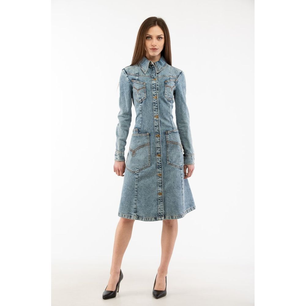 Moschino Blue Cotton Casual Dress