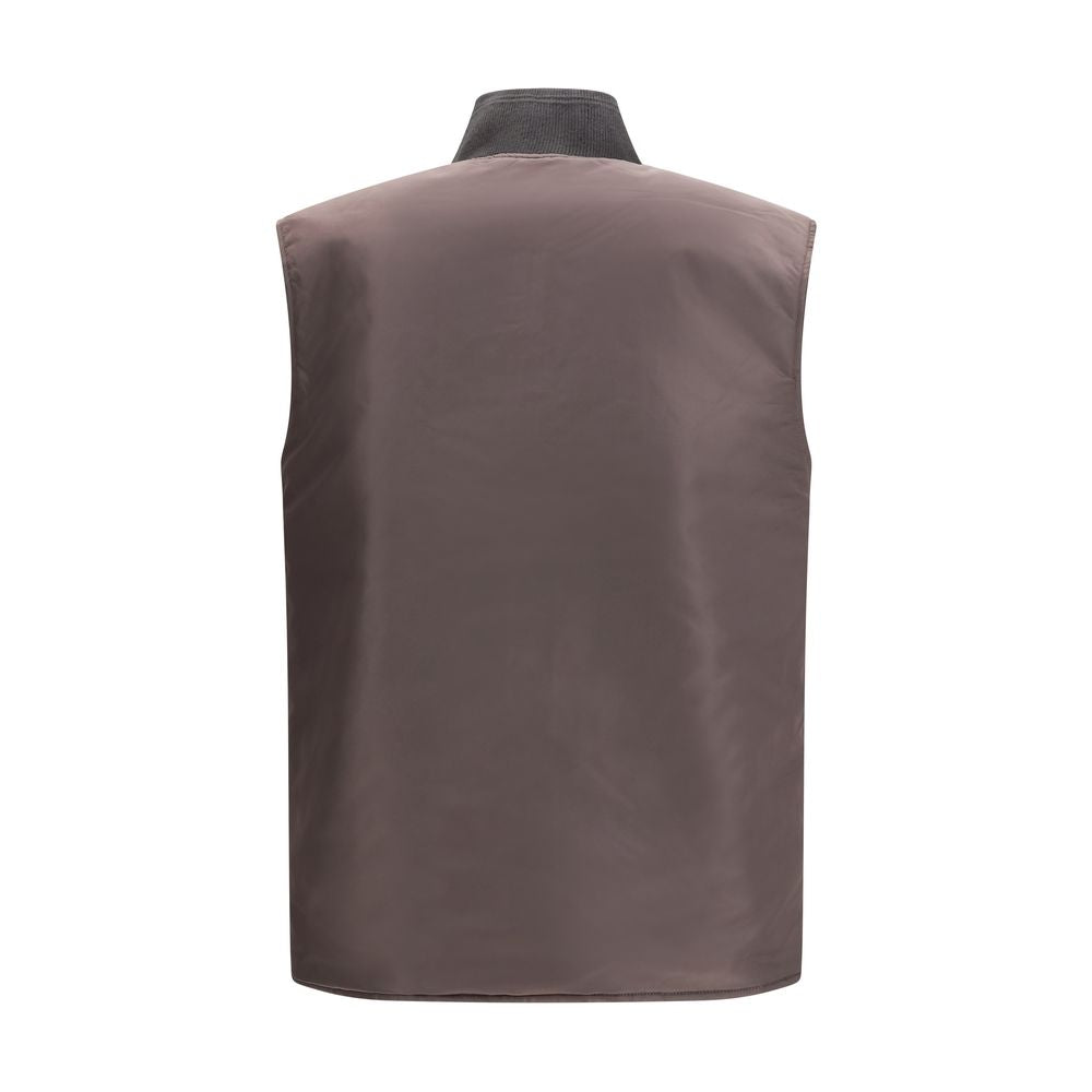 Diesel Brown Polyamide Sleeveless Jacket