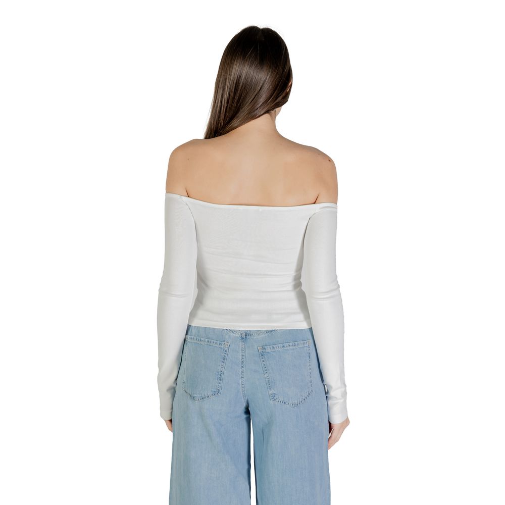 Tommy Hilfiger Jeans Cream Recycled Cotton Long Sleeve T-Shirt