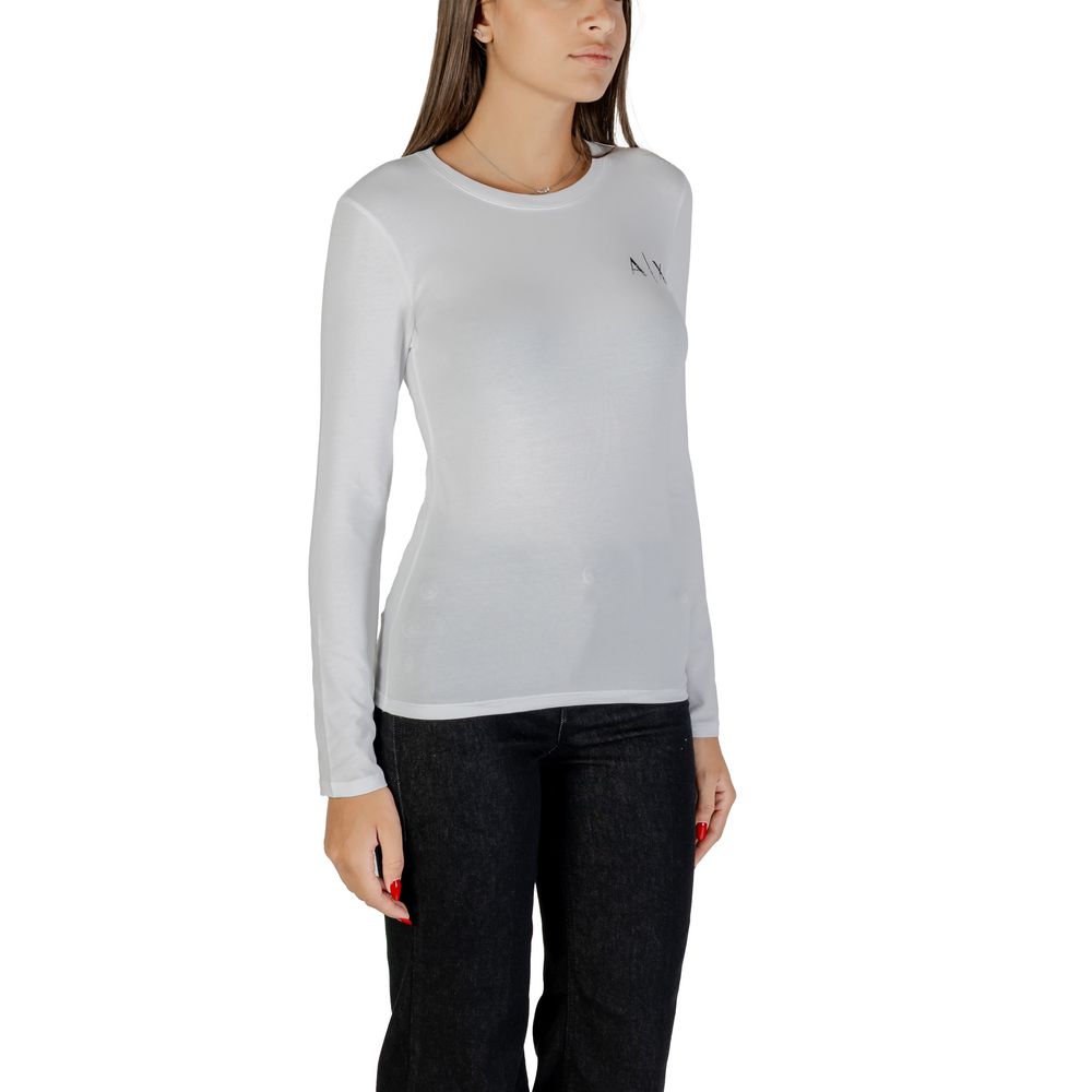 Armani Exchange White Cotton Long Sleeve T-Shirt