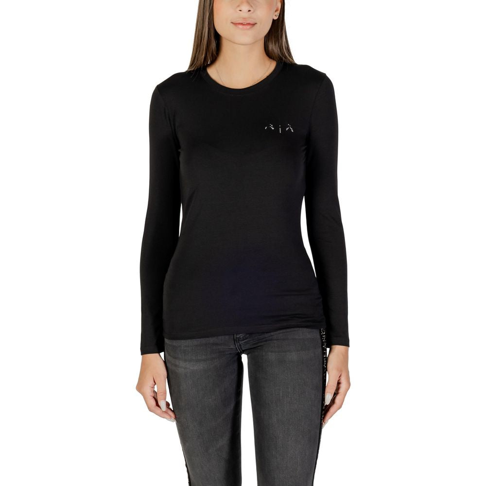 Armani Exchange Black Cotton Long Sleeve T-Shirt