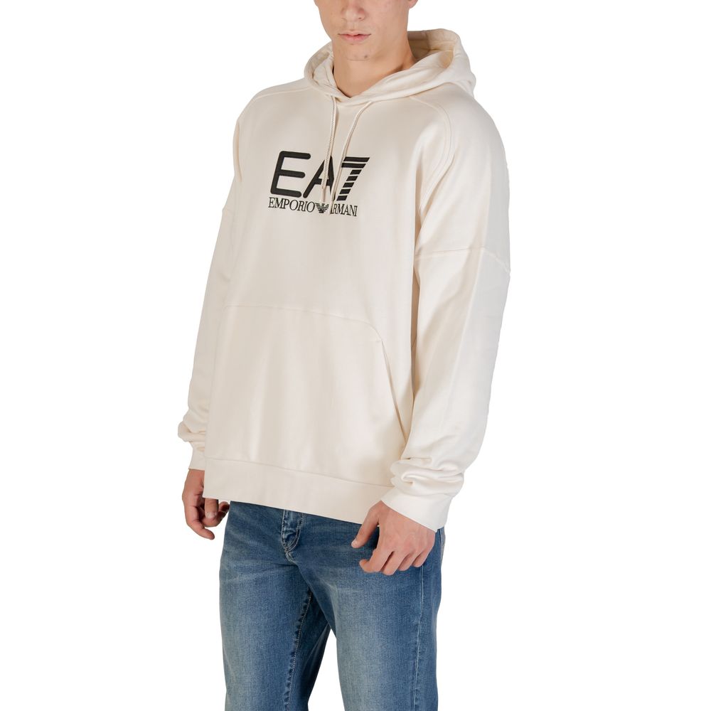 EA7 Emporio Armani Black And White Cotton Hoodie