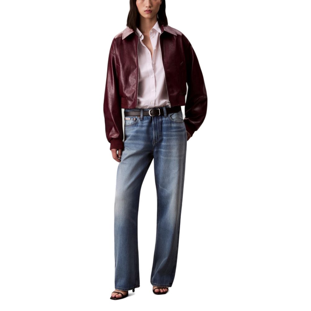Calvin Klein Jeans Bordeaux Polyethylene Leather Jacket