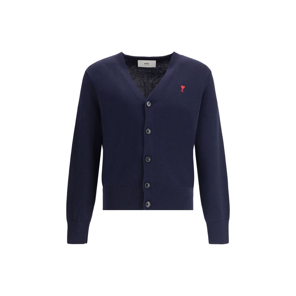 Ami Paris Blue Wool Oves Aries Cardigan