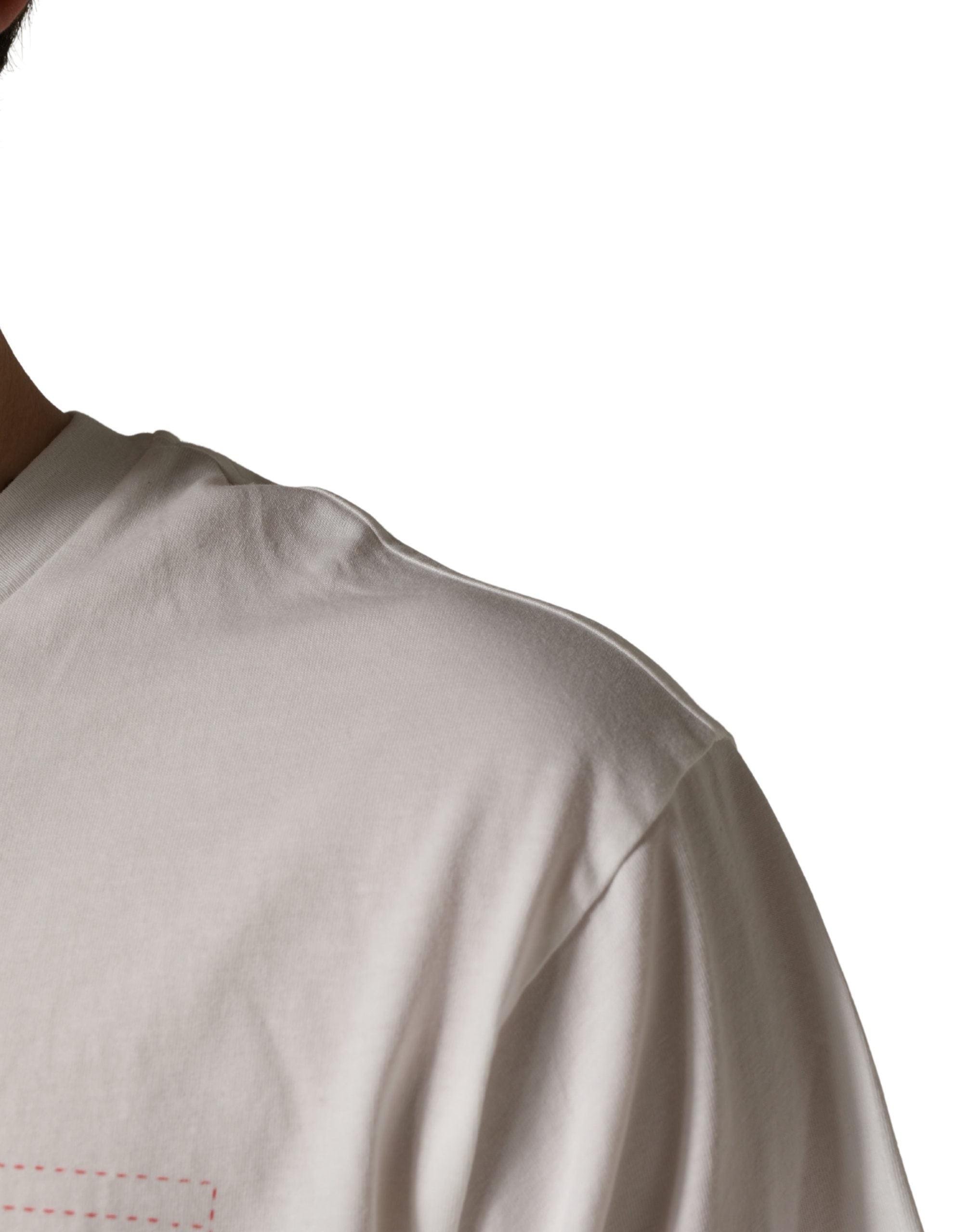 Dolce & Gabbana White Graphic Print Cotton Crew Neck T-shirt