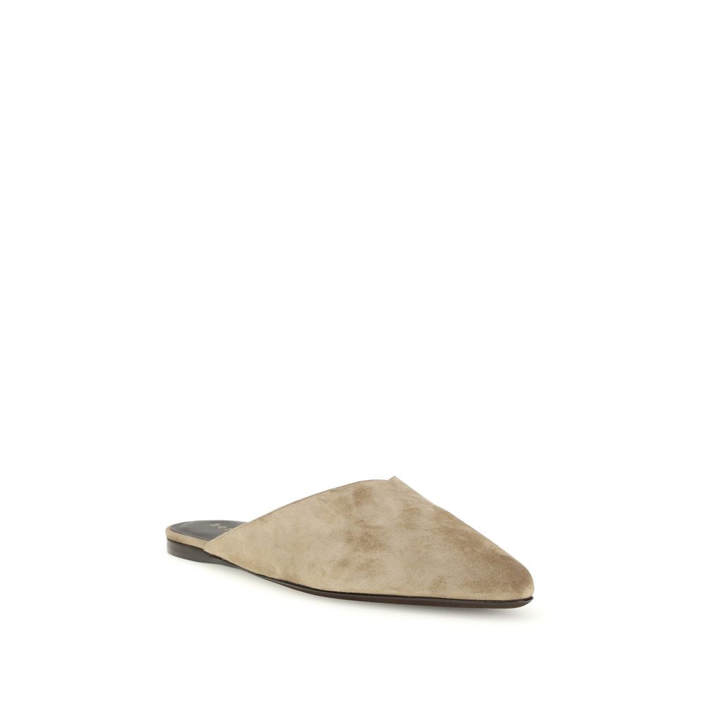 Herbert Levine Beige Calf Leather Bos Taurus Mules