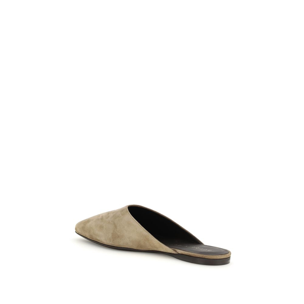 Herbert Levine Beige Calf Leather Bos Taurus Mules