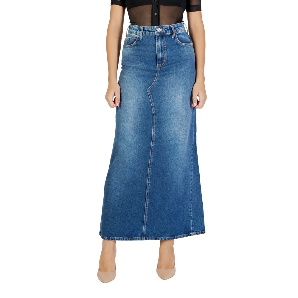 Colcci Blue Cotton Long Skirt
