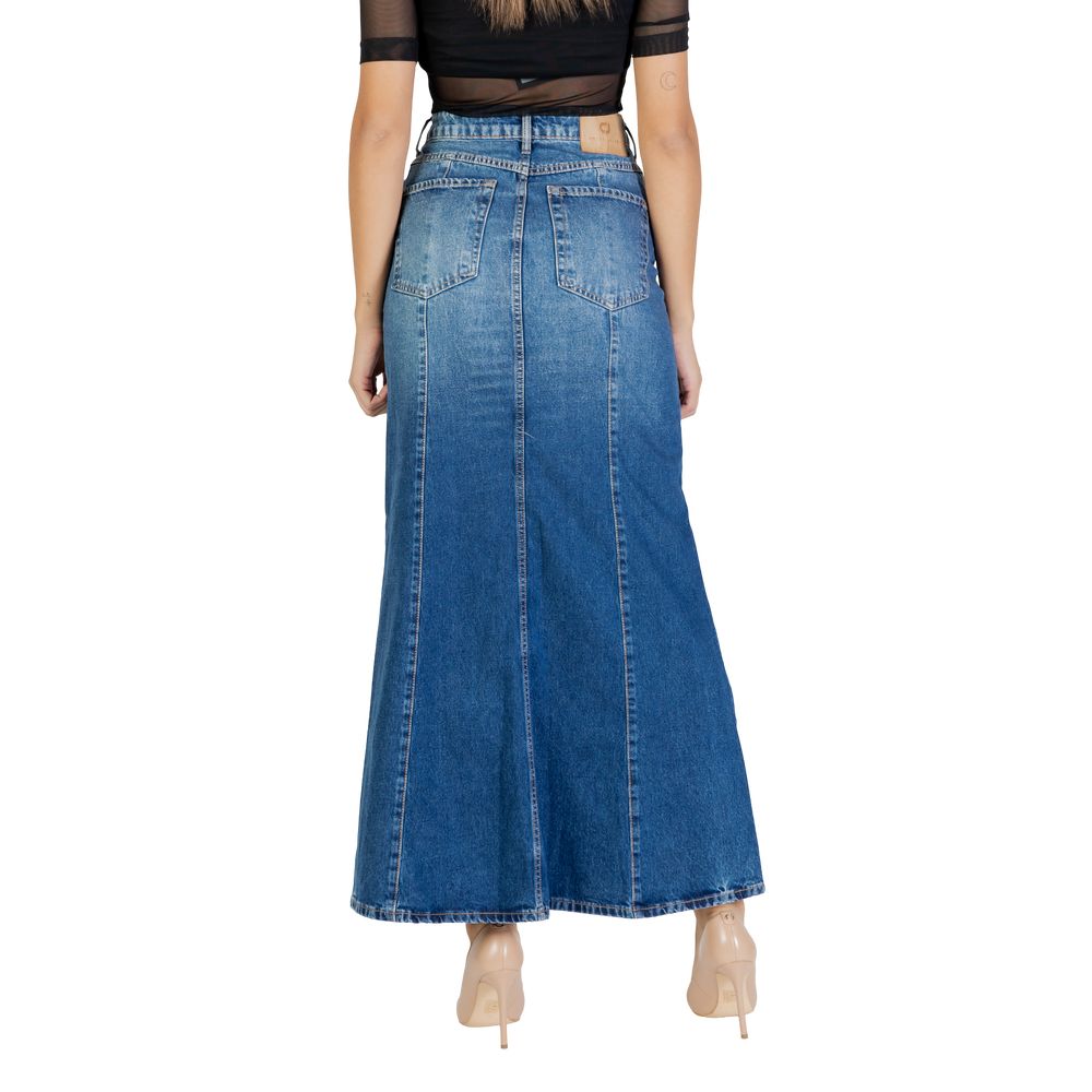 Colcci Blue Cotton Long Skirt