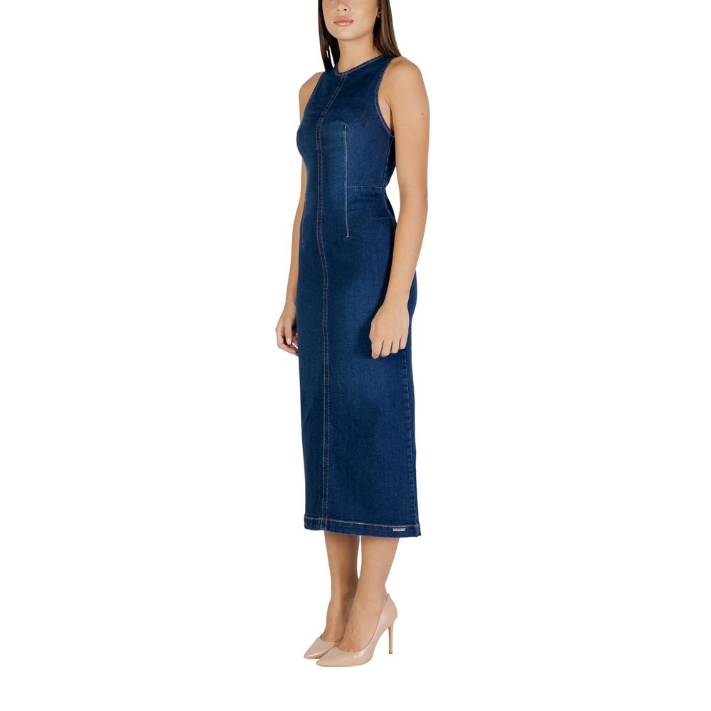 Colcci Blue Cotton Long Dress