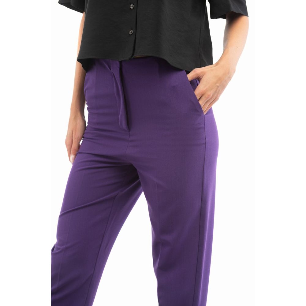 Patrizia Pepe Purple Polyester Casual Pants