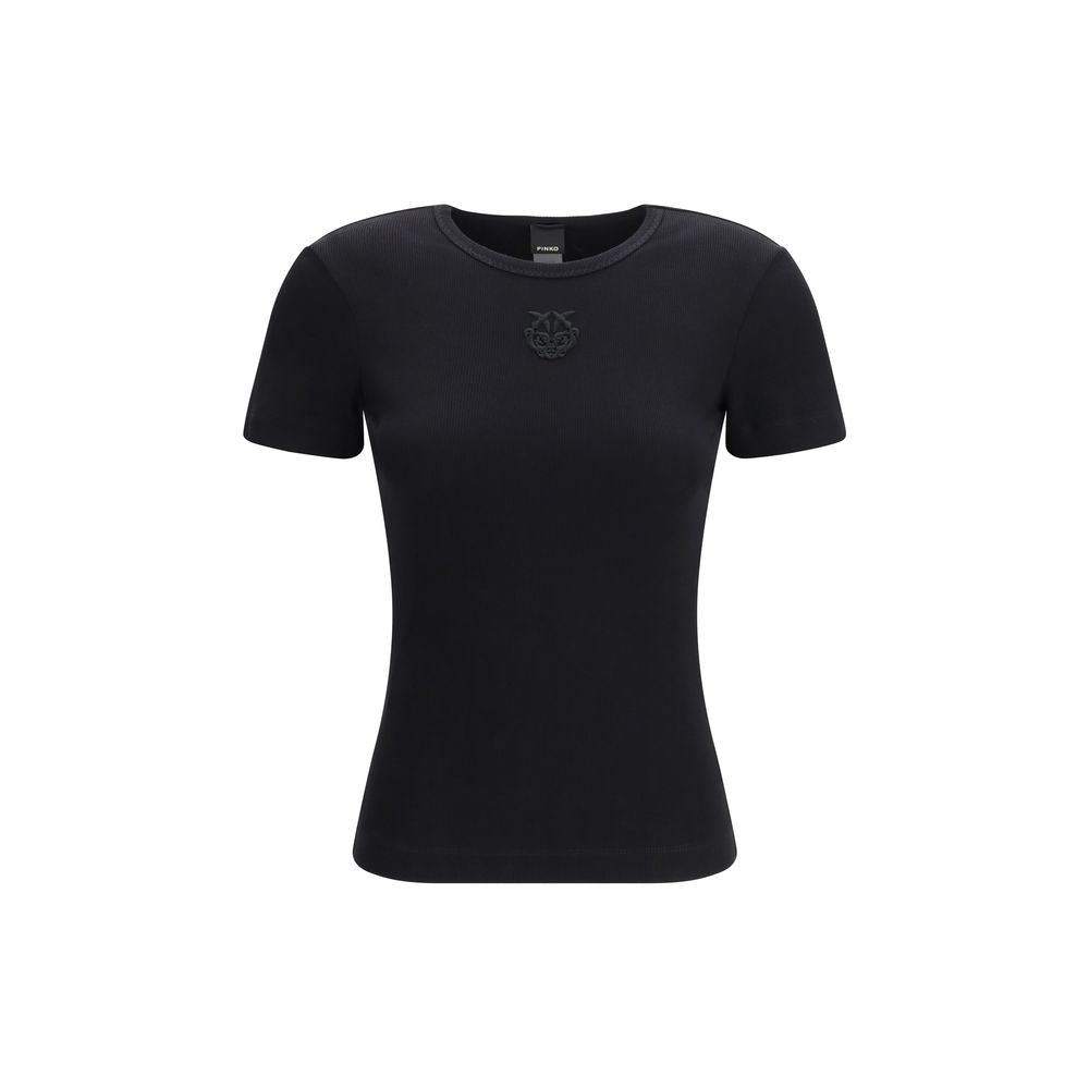 PINKO Black Cotton T-Shirt