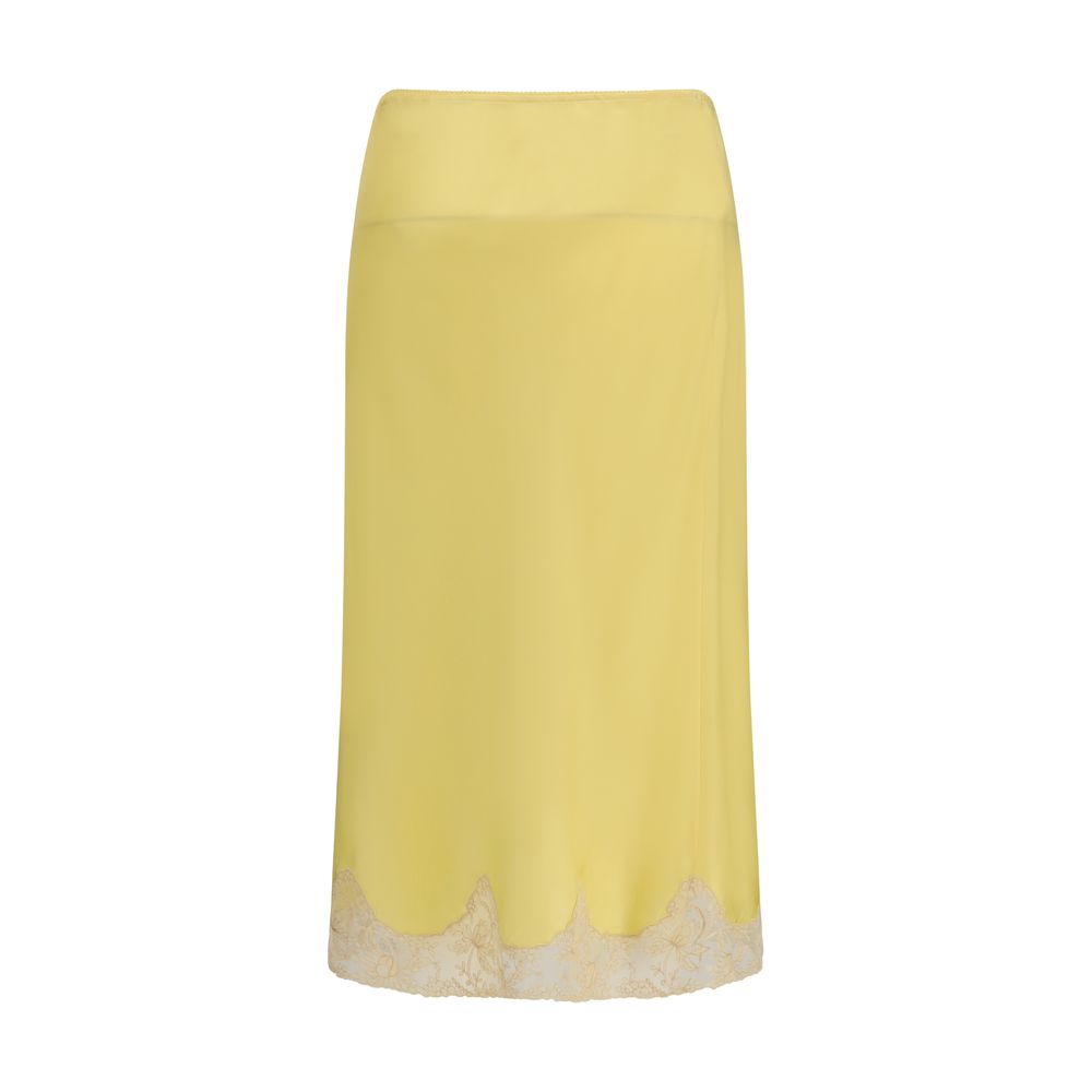 Saint Laurent Multicolor Silk Midi Skirt