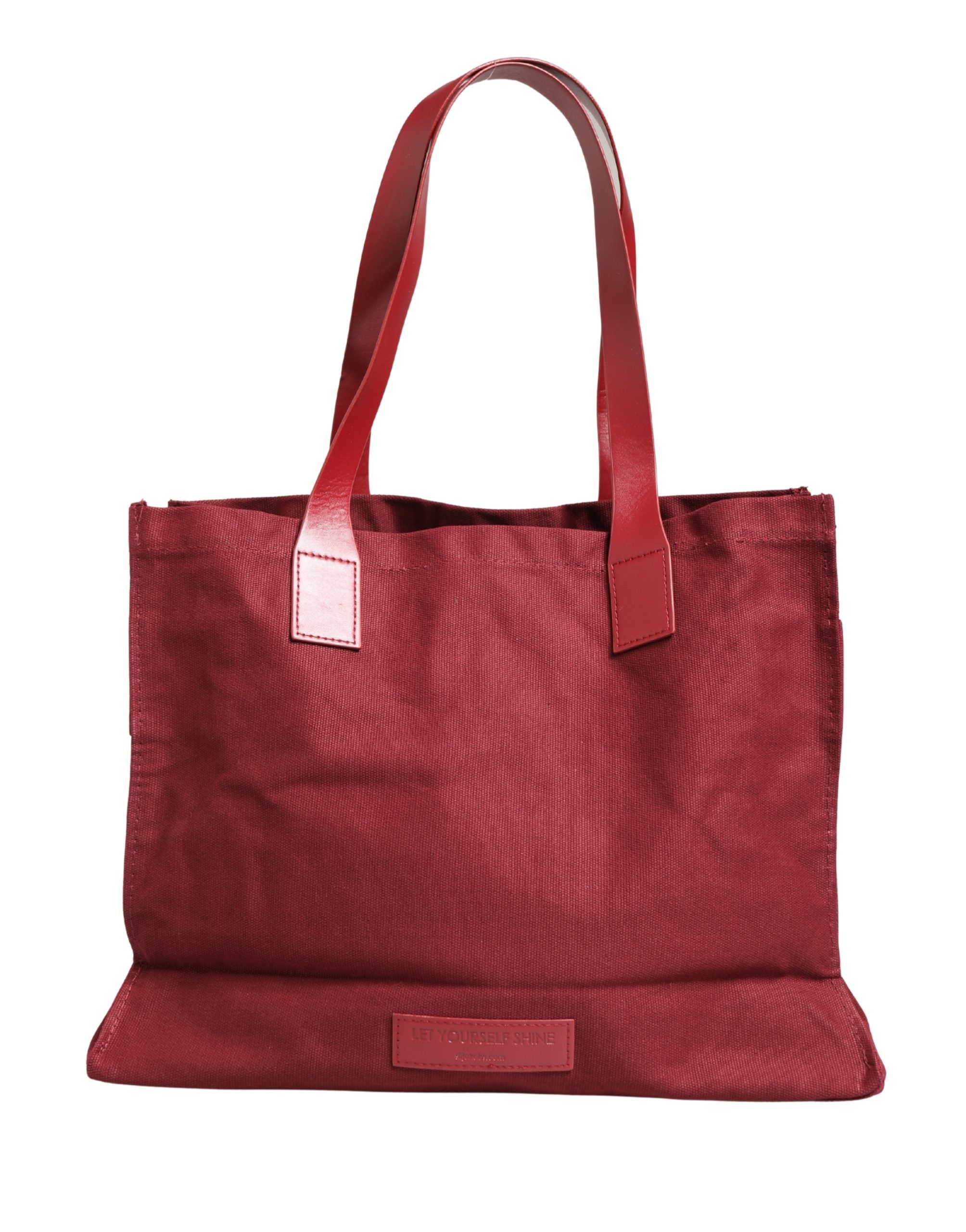 SIF JAKOBS Burgundy Cotton Canvas Shopping Tote Women Borse Jewellery Bag