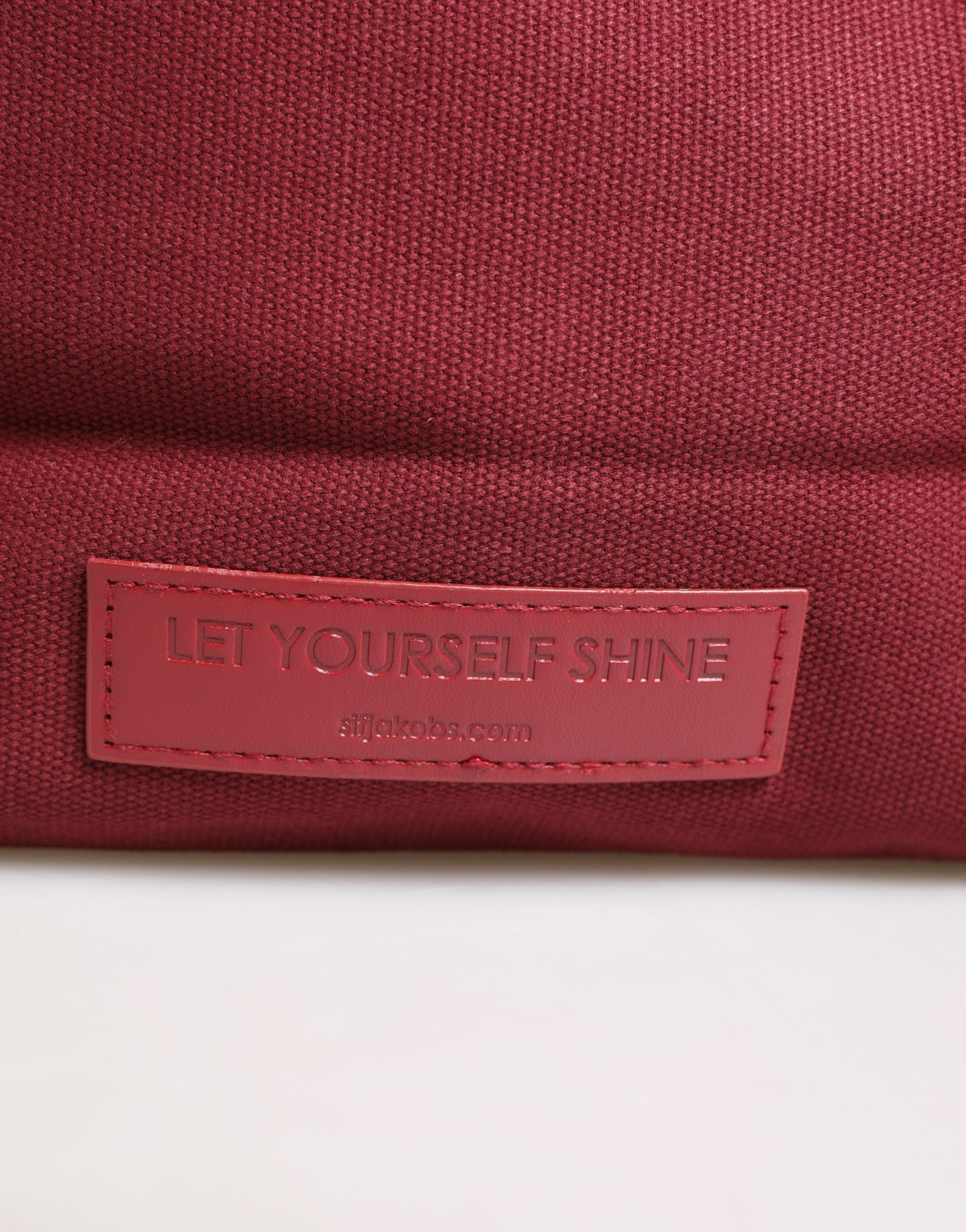 SIF JAKOBS Burgundy Cotton Canvas Shopping Tote Women Borse Jewellery Bag