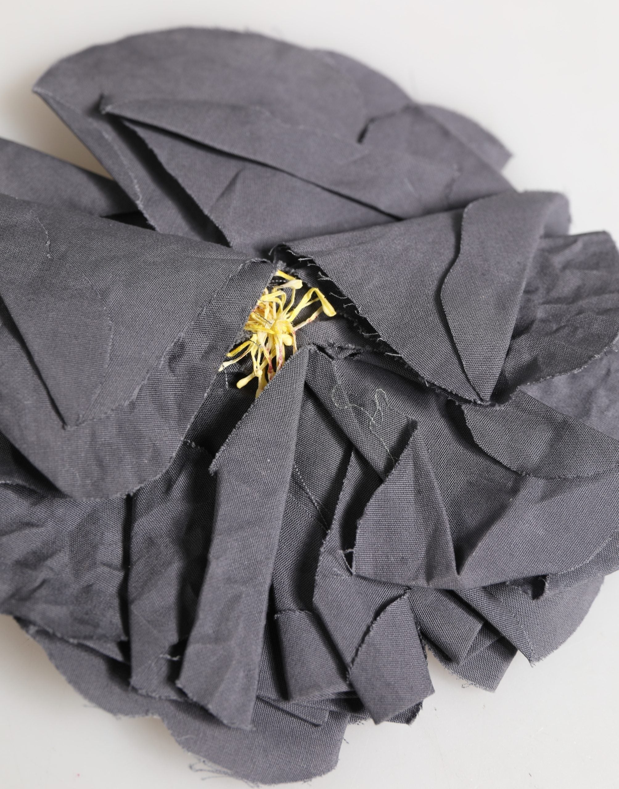 Dolce & Gabbana Gray Floral Motif Silk Blend Poplin Fabric Bar Pin Brooch